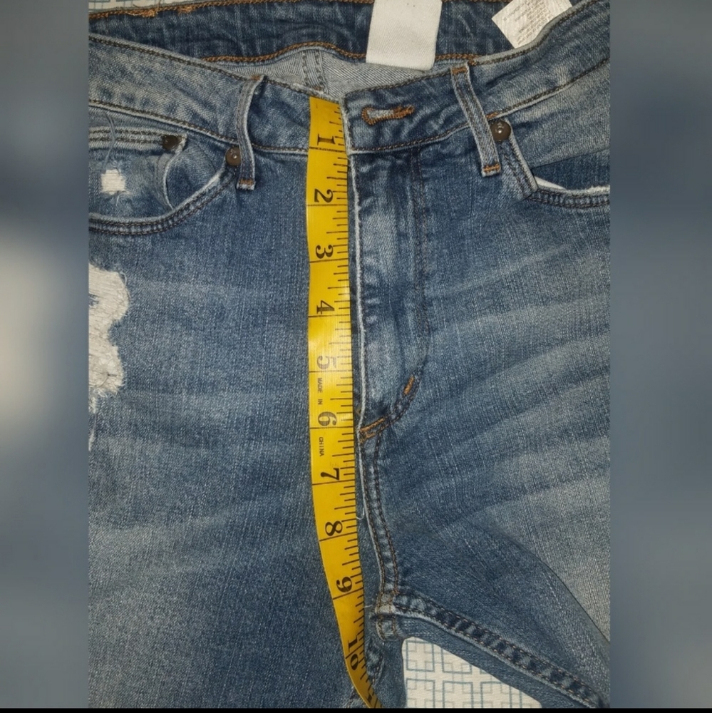 H&M high rise distressed skinny denim jeans - Picture 2 of 7